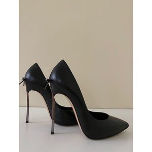 Brand New Casadei Black Leather Pumps